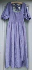 Nasty Gal Lilac Cotton Shirred Bodice Square Neck Maxi Empire Dress