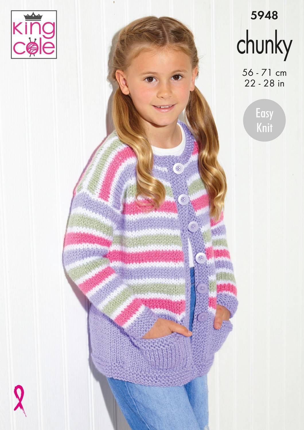 Sweater and Cardigan in King Cole Big Value Chunky (5948) - Image 2