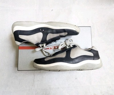 Prada America's Cup Sneakers Navy Blue Silver Men US 7 UK 6