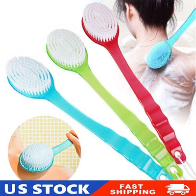 #ad Long Handle Bath Body Brush Soft Back Shower Exfoliating Skin Scrubber Massager $4.93