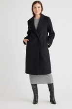 Quince Italian Wool Classic Single-Breasted CoatIn Black $175, Sz XS, New!