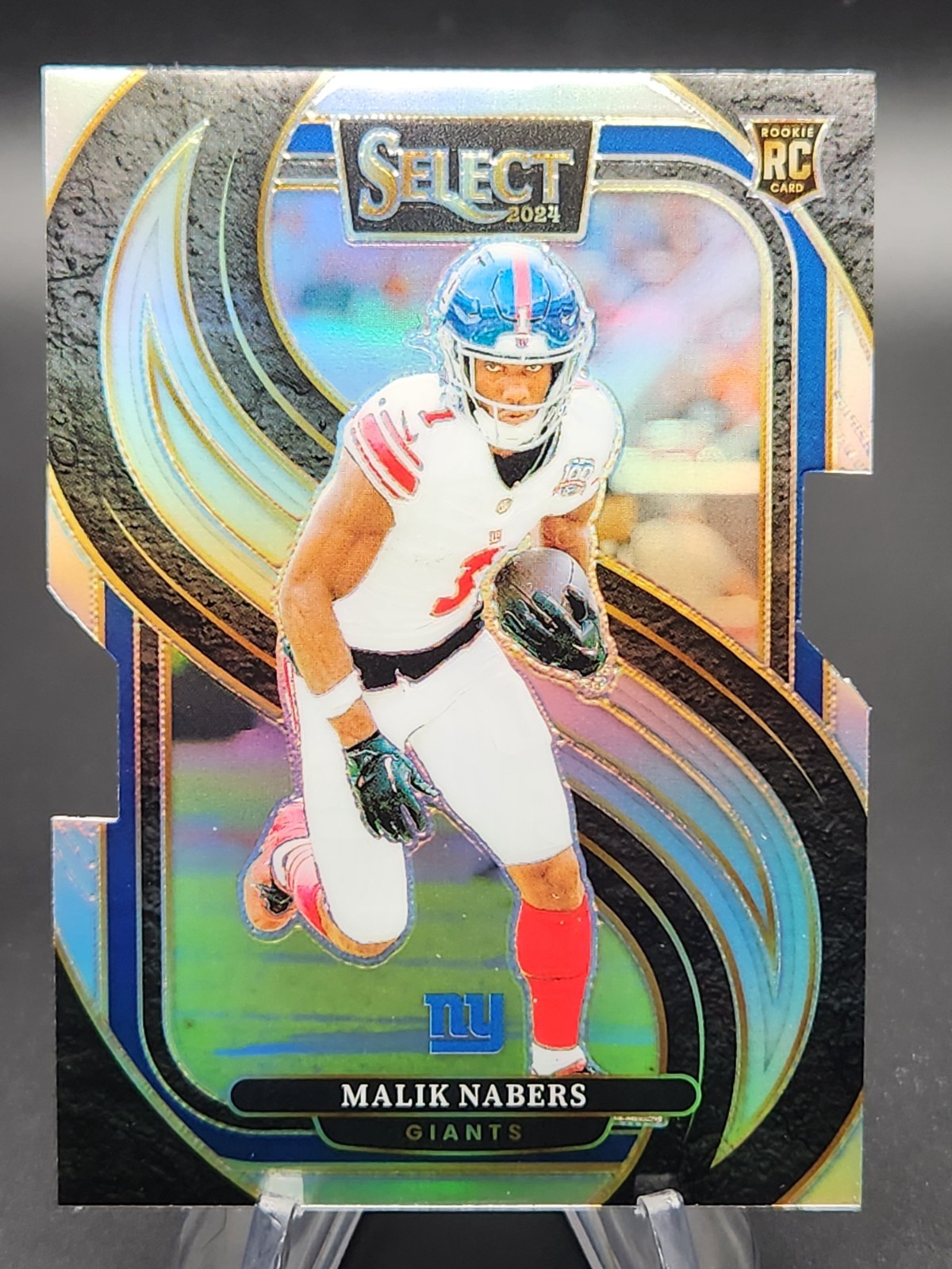 Malik Nabers 2024 Panini Select Premier Level Silver Die-Cut Rookie