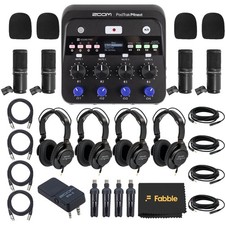 Zoom PodTrak P4next Portable Multitrack Podcast Recorder Bundle