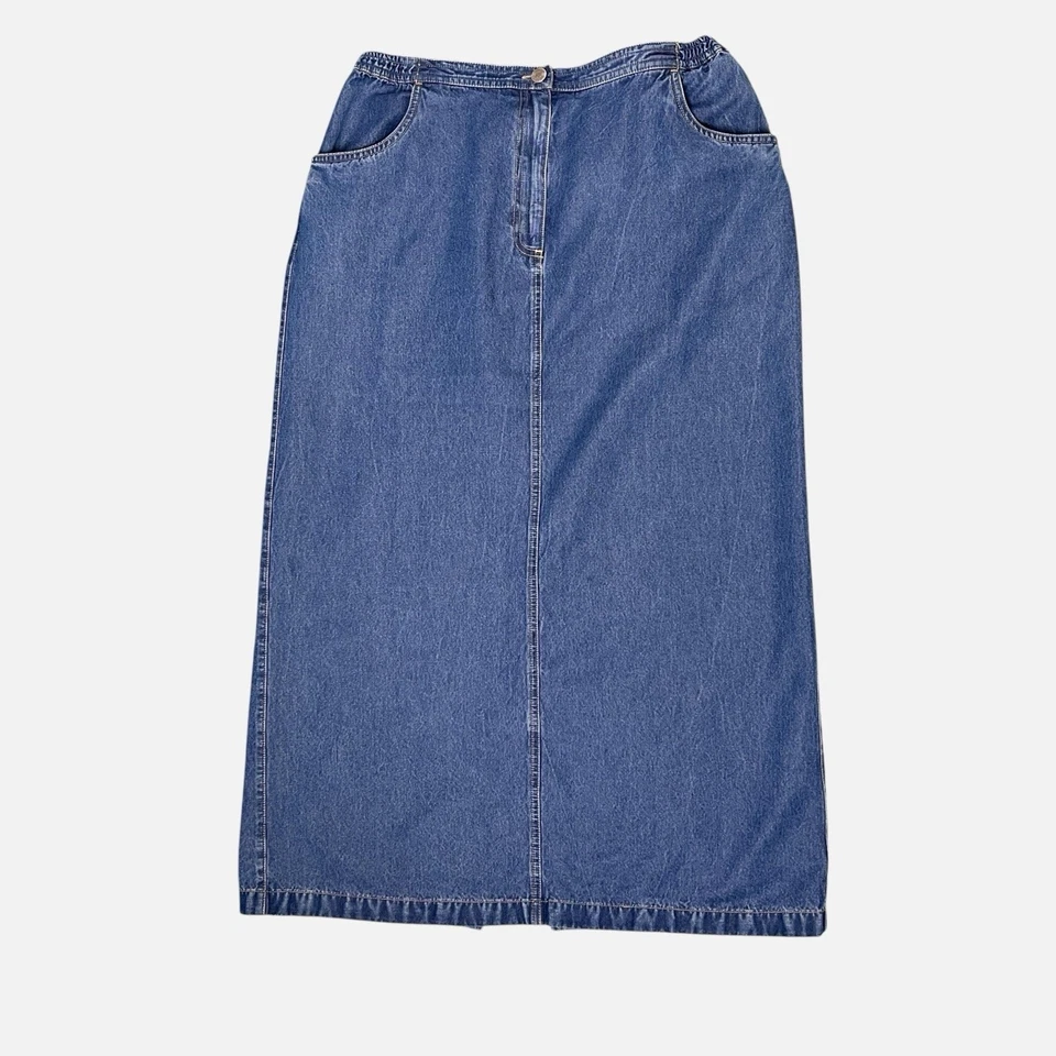 Falda Vaquera Susan Bristol Talla 14 Suave Recta Midi Larga Cottagecore De Colección Foto 3 de 4