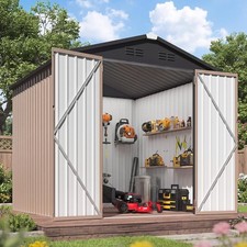 6' x 6' Metal Outdoor Storage Shed, Heavy Duty Garden Tool Shed with