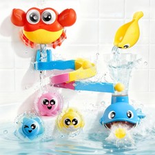 JOVA Bath Toys for , 7-in-1 Shower Bathtub Toy with Crab, Whale, Rotating Fis...