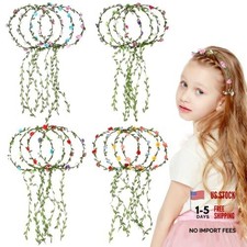 16Pcs Assorted Colored Flower Crown Wreath Flower Crowns for Women Girl