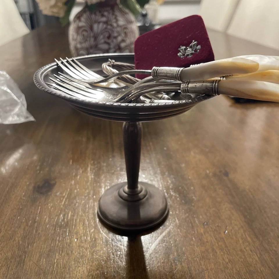 Sterling Silver Weighted Pedestal Compote Candy Dish 6” And Silver Lot !! - Image 3 of 4