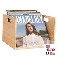Record Album Storage Crate Vinyl  Record Crate, Bamboo  Acrylic 1 Pack