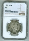 U.S. 1904-S BARBER SILVER HALF DOLLAR NGC VG-8