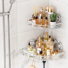 TAILI 2 Pack Powerful Suction Cup Corner Shower Caddy, Stainless Steel Rustpr...