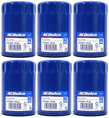 6 Pack L5P Duramax Diesel Engine Oil Filter Genuine OEM GM ACDelco 12735811 PF63