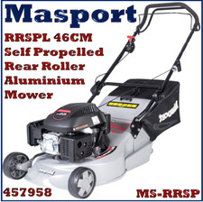 Masport RRSP 18L Self-Propelled 46cm Rear-Roller Alloy Deck Lawnmower Lawn Mower