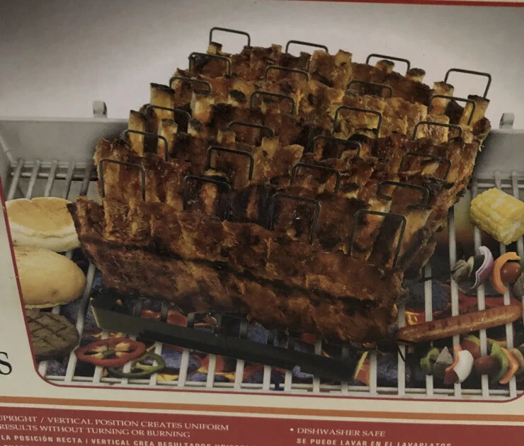 Charmglow Deluxe Non-Stick Rib Rack for the Grill - Black New In Box - Image 3 of 4