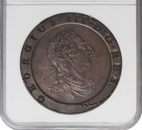 1797 SOHO GRAN BRITÁNICA 2 peniques moneda de cobre George III 2a edición NGC AU-Detalles - Imagen 3 de 4