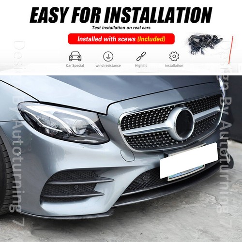 For Mercedes E Class C238 A238 Sport E300 Real Carbon Front Bumper Lip Spoiler - Imagen 4 de 15
