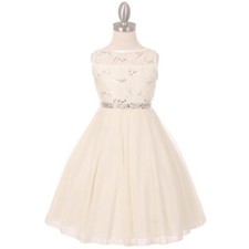 IVORY Size 4 Flower Girl Dress for Special Occasions Formal Bridesmaid Birthday