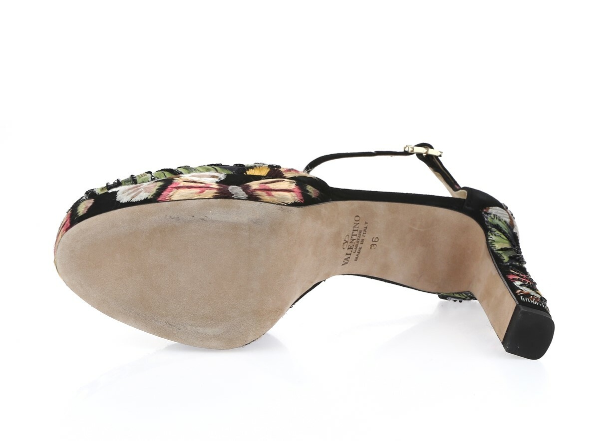VALENTINO GARAVANI 110MM Butterfly Suede Buckles Platforms