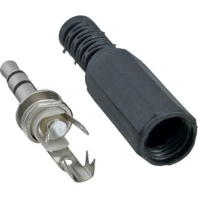 InLine Cinchstecker Lötversion – Schwarz, Für 6 Mm Kabel, Silber/rot