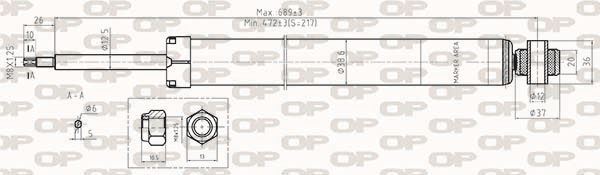 Amortisseur arrière pour Volvo V50 S40 C30 1.6 et 2.0 D en acier renforcé noir
