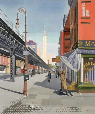 Charles Goeller - Third Avenue (1934) Cityscape Signed -17'' x 22'' Fine Art Print