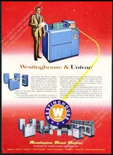 1957 UNIVAC computer color photo & art Remington Rand vintage print ad 2