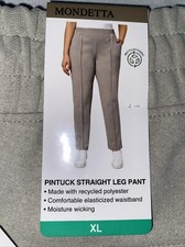 Mondetta Ladies' Pintuck Straight Leg Pant, Size-XL