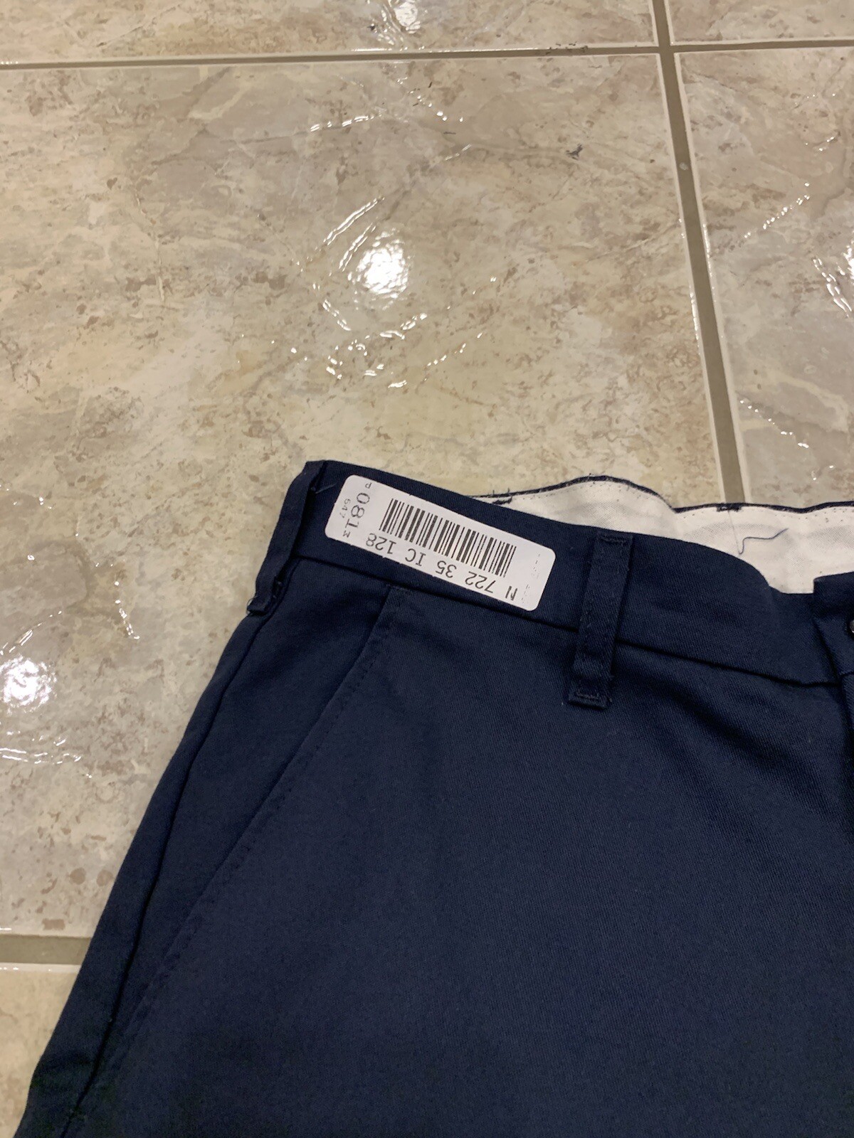 Mens 30 UNIFIRST Shorts Flat Front Softwill Navy Cargo Twill Uniform