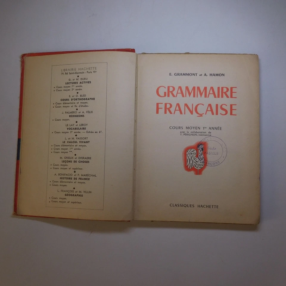 N25.123 Gramática Francesa Curso Medio 1Er Año 1958 Grammont Hamon Ilustrado - Imagen 2 de 4