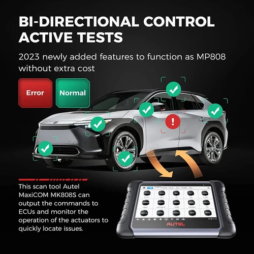 2023 Autel MaxiCOM MK808S Bidirectional Car Diagnostic Scanner Tool Key Coding image 3