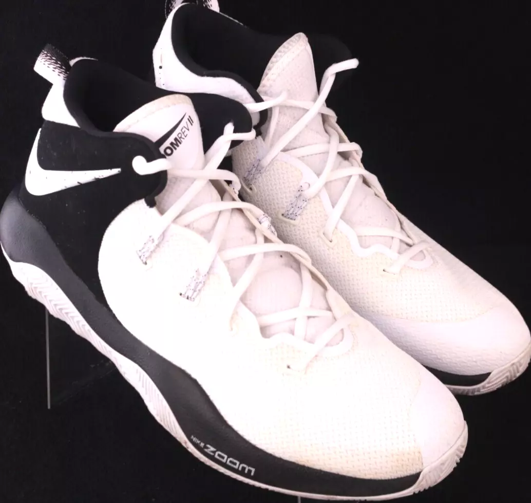 Nike A05386 100 Zoom Rev II TB White Black Basketball Sneaker