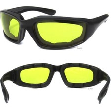 Yellow Lens Night Driving Black Frame HD High Contrast Padded Goggles Sunglasses