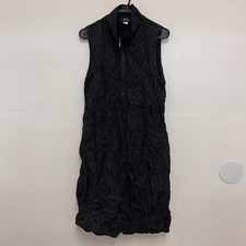 EverSassy Ruched  1/2 Zip Sleeveless Maxi Dress Black Size Small