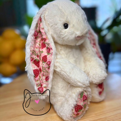 AUTHENTIC Jellycat BLOSSOM CREAM BUNNY 'Berry' MEDIUM New BNWT Soft Plush Rabbit - Picture 4 of 10