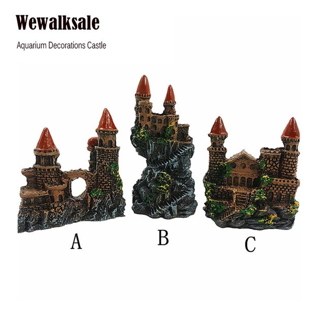 Fish Tank Ornament Resin Gothic Tower Small Medieval Castle Aquarium