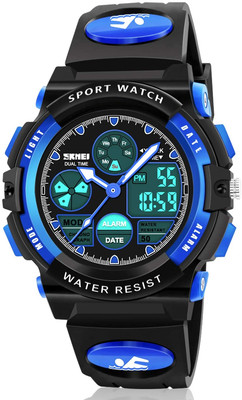 LED Multi Function Waterproof Watch Stopwatch Alarm for Kids - Kids Gifts Blue