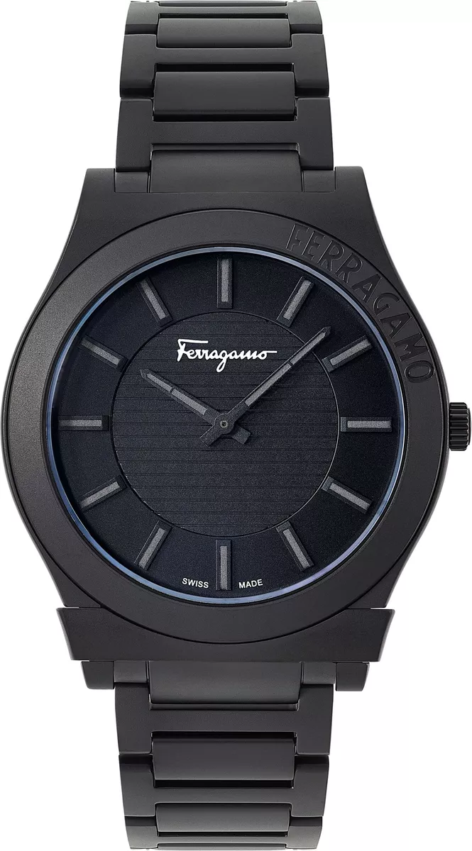 Salvatore Ferragamo SFMP00522 Gancini Gent gray black Steel Men's Watch NEW