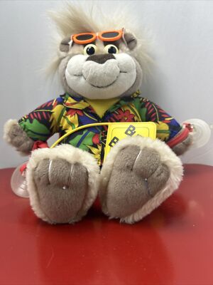 Mattel 1998 Bubba On Board 12  Talking Plush Hawaiian Bear Clings To Car Window