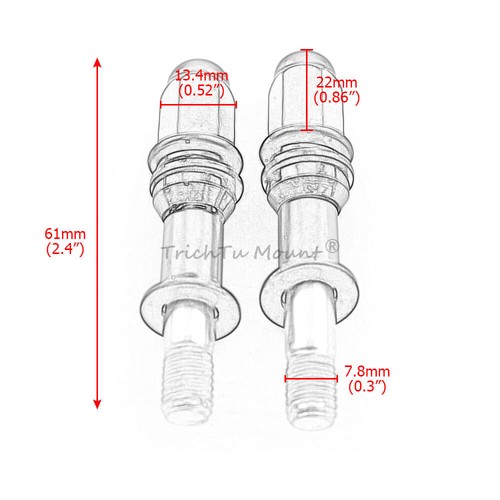 Motorcycle Chrome 8mm Mirror Stem Adaptor/Adapter Mounting Bolts fit for Harley - Picture 2 of 12