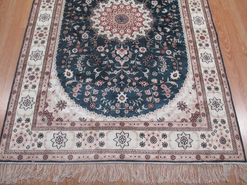 4x6 Super Fine 100% SILK Intricate Design Handmade-knotted Rug 582347 - Picture 5 of 12