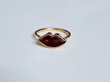 Natural Garnet Lip Kiss Ring, 925 Sterling Silver Love Ring, Best Valentine Gift