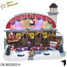 GIOSTRINA NATALIZIA CARILLON CON BABBO NATALE RENNE LUCI MUSICA E MOVIMENTO