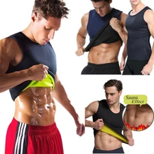 Men Sauna Sweat Effect Vest Fit Control Top Shaper Yoga Sport T-Shirt WeightLoss
