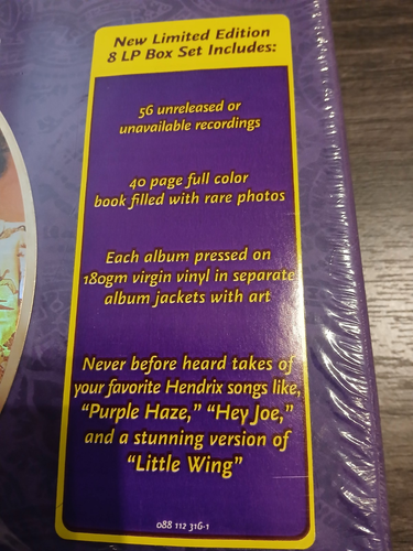JIMI HENDRIX EXPERIENCE ORIGINAL Purple Velvet BOXSET 8 LPS & promo DVD (SEALED) - Picture 4 of 12
