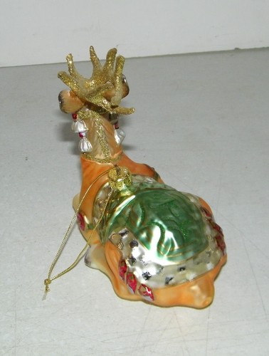 Fitz and Floyd Glas geblasener Glitzer Medium 5" Buck Rentier Ornament ausverkauft Sehr guter Zustand - Bild 5 von 6