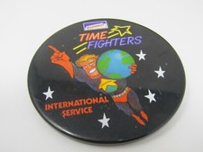 Vintage FedEx Federal Express Pinback Button Time Fighters Superhero Promo Pin