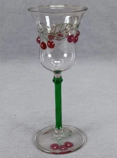 Bimini Austrian Red Cherries Lampwork Small Art Glass Cordial Circa 1920s A