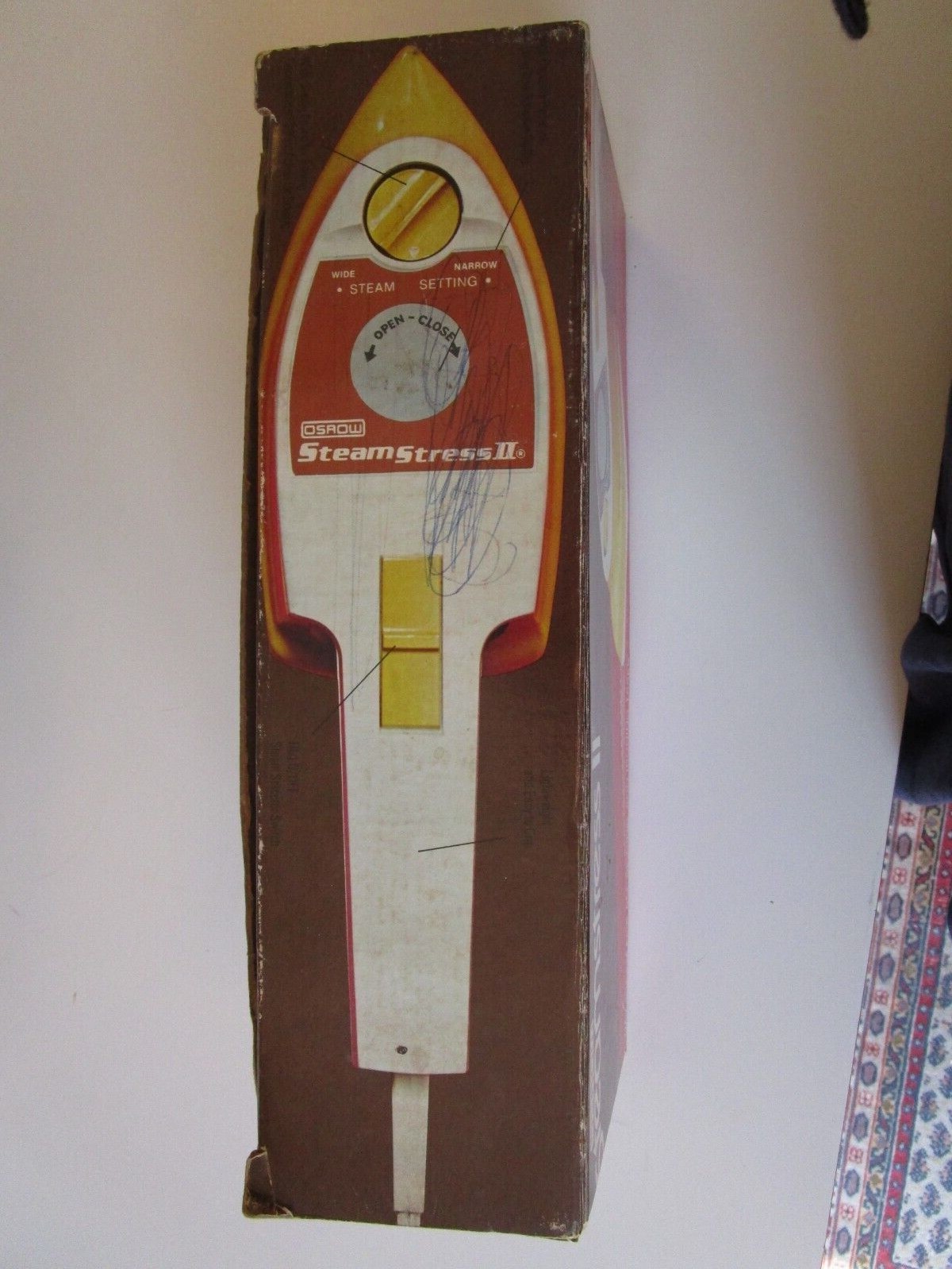 Osrow Steamstress II Vintage Steam Iron Original Box Harvest Gold Color Works