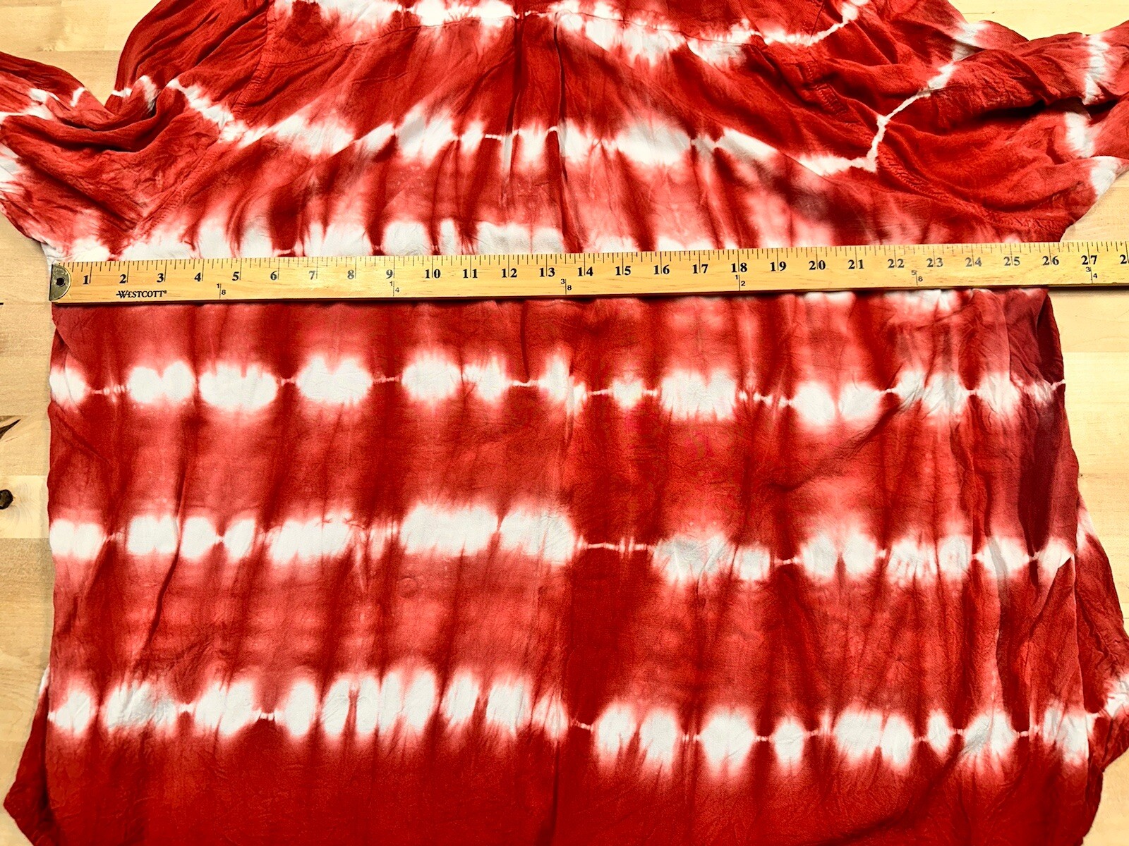 Torrid Red Tie-Dye Button Down Collared Blouse Bo… - image 9