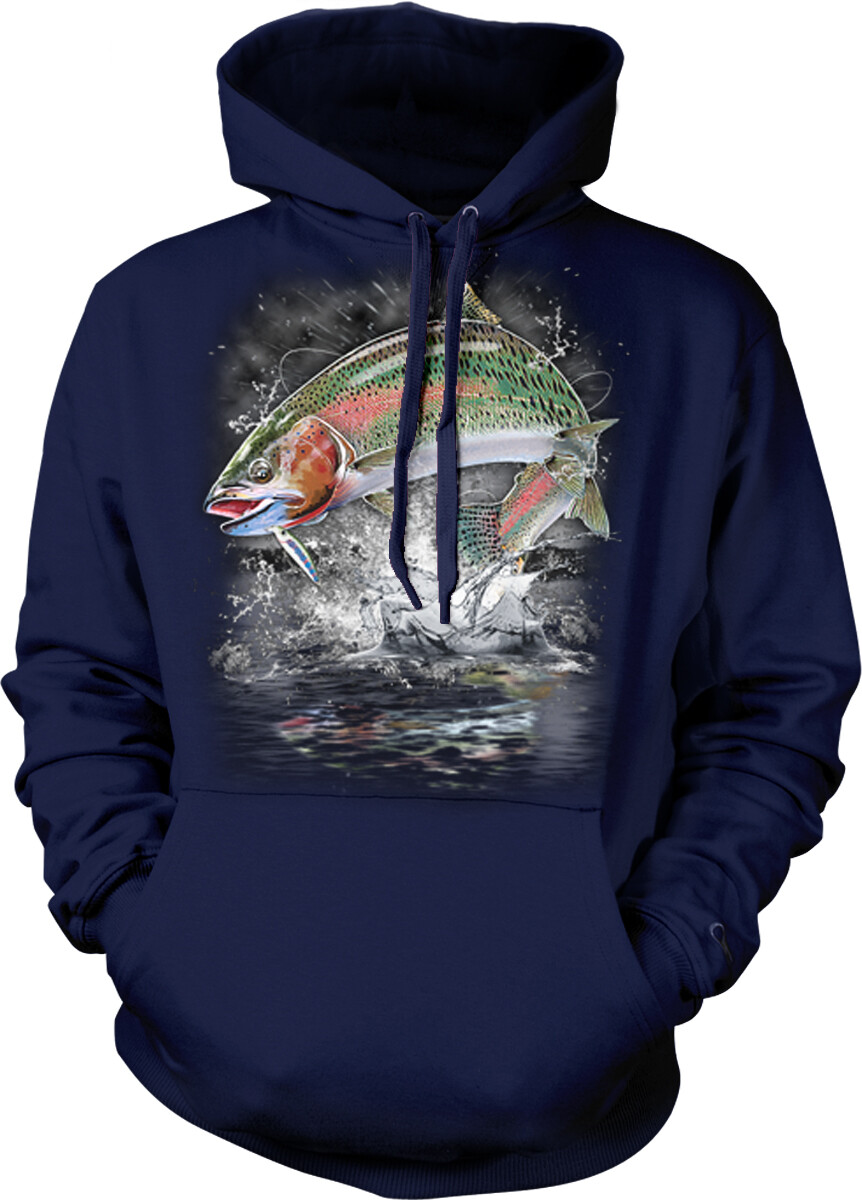 Rainbow Trout, River Trout, Fly Fishing Hooded Sweatshirt | eBay